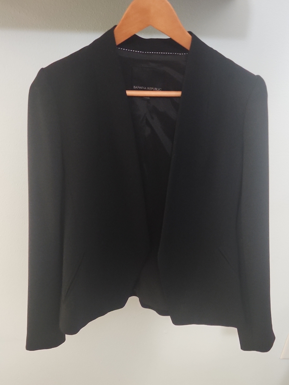 Banana Republic Black Open-Front Shawl Collar Blazer